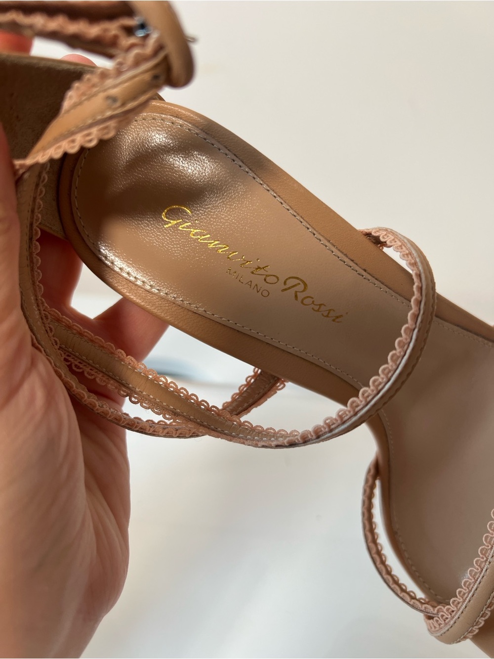 Gianvito Rossi Women’s Daphne Powder Strappy Heel. 37.5 - Picture 3 of 6